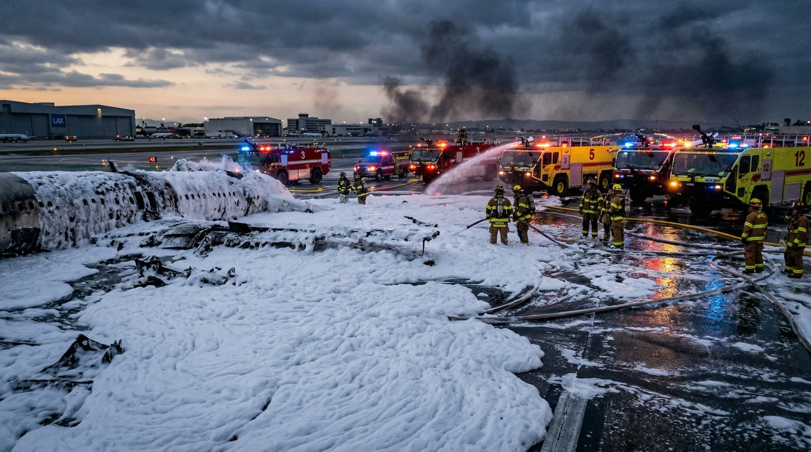 Firefighting operations representing AFFF foam use and PFAS exposure