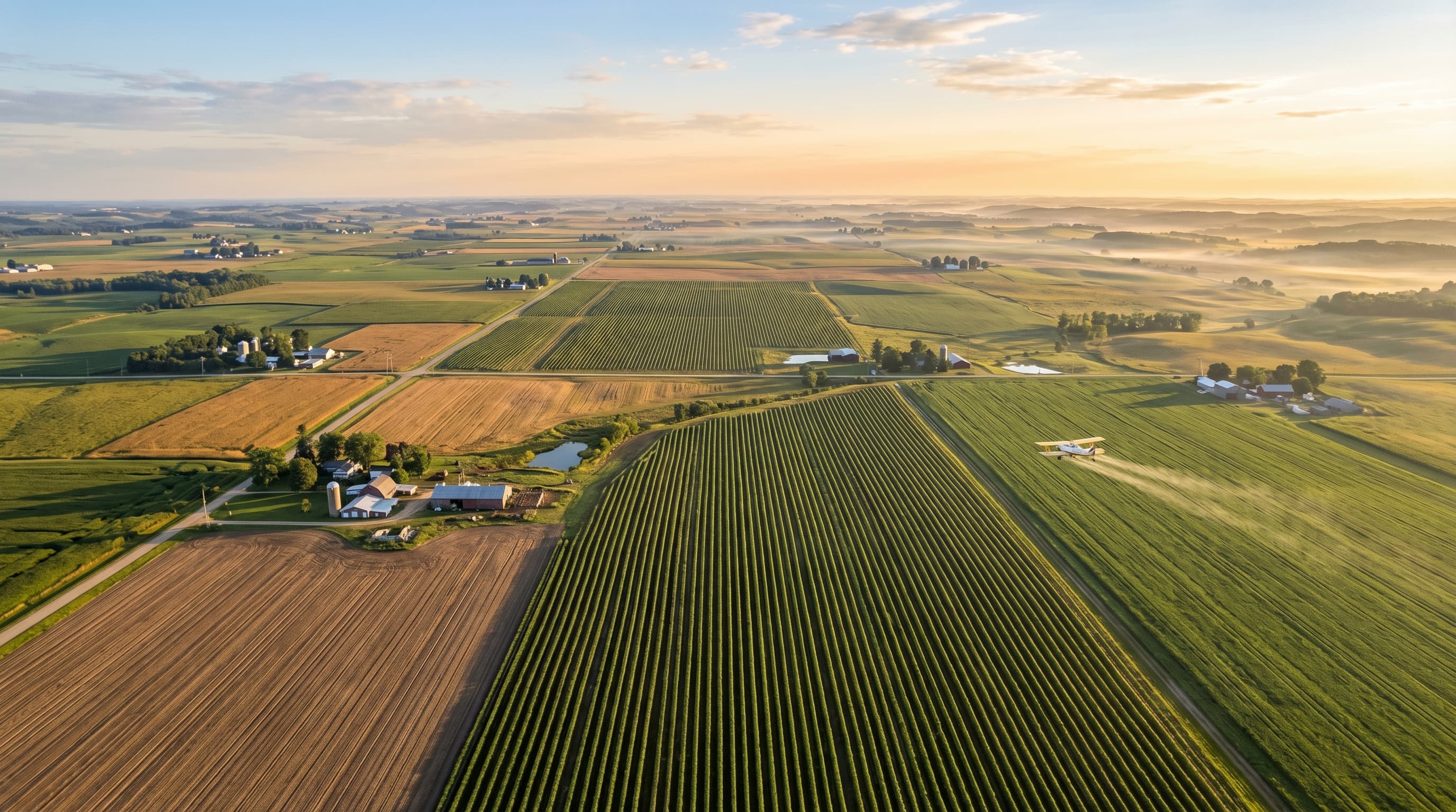 Agricultural farmland representing areas where Dacthal herbicide was applied to vegetable crops