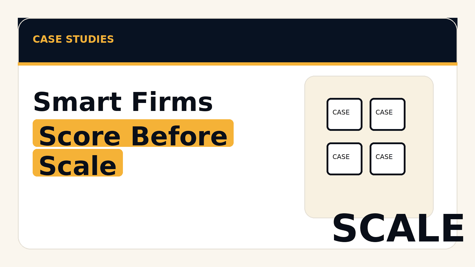 An image for case studies showing that smart firms score and verify agency claims before scaling media spend.