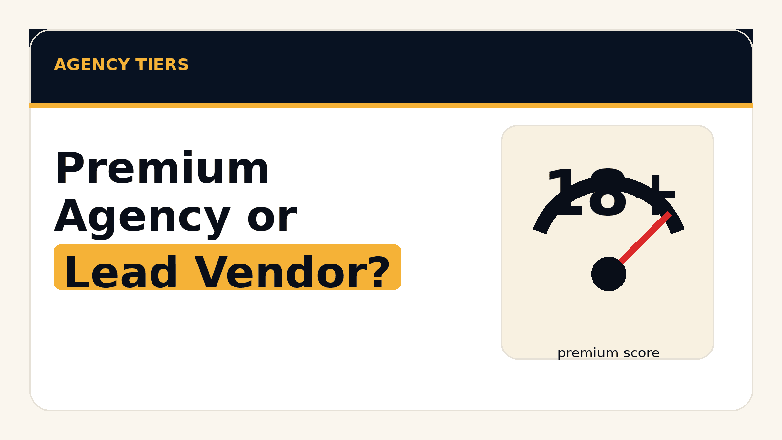 An image helping plaintiff firms distinguish premium mass tort agency operators from basic lead vendors.