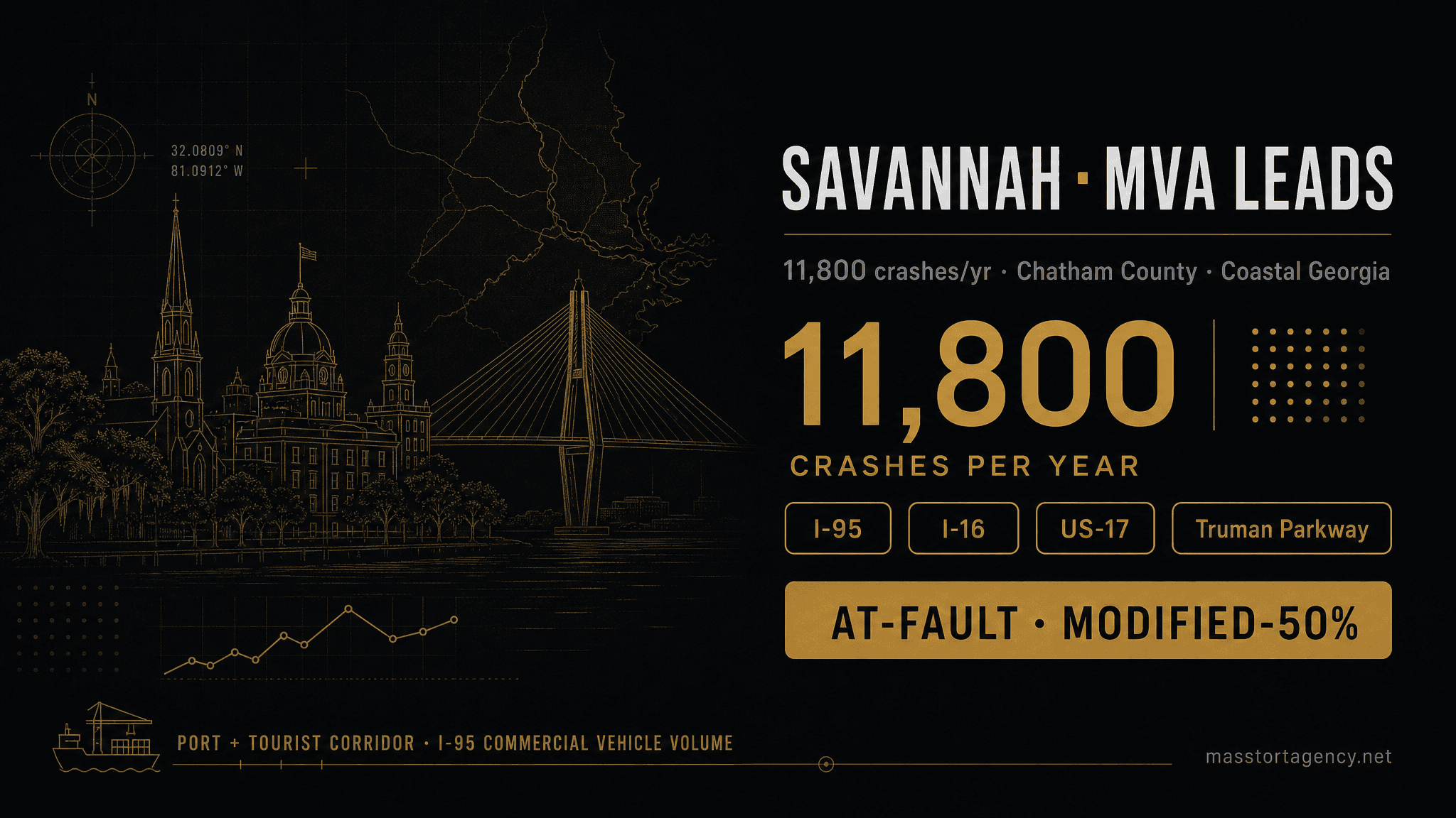 Motor vehicle accident lead generation in Savannah, Georgia