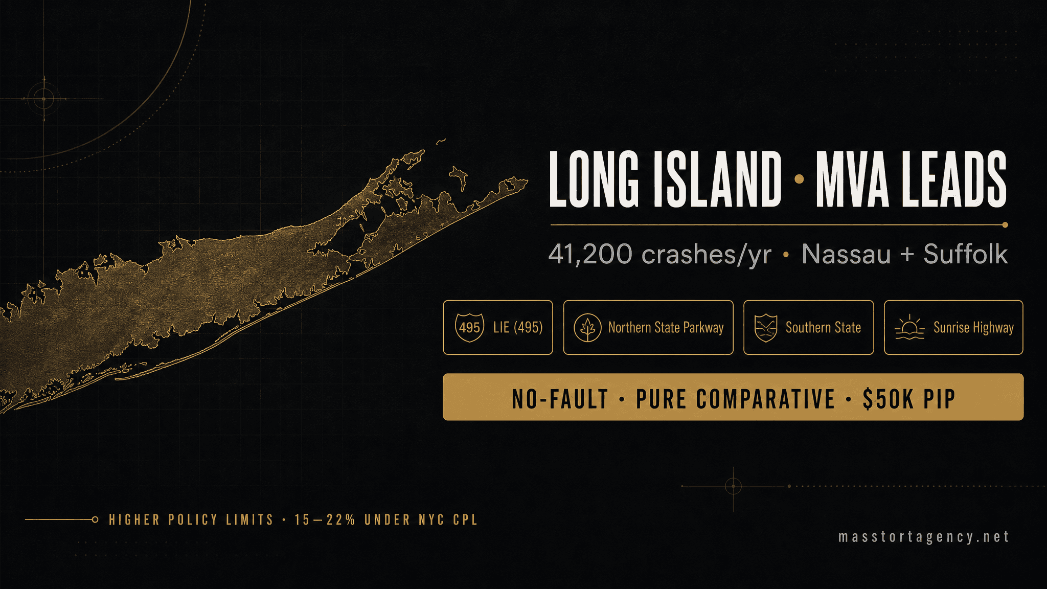 Motor vehicle accident lead generation in Long Island, New York